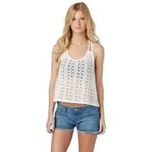 ROXY Shine Your Light Crochet Crop Top Fits Size Small SUMMER SURFER GIRL BEACH